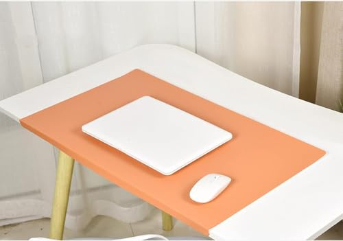 Schreibtischunterlage, 3,5 mm dick, rutschfestes Leder, großes Mauspad mit Kantenschutz, wasserdicht, hitzebeständig, Schreibunterlage, Schreibtischunterlage, 60 x 30 cm, Orange