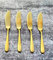 Matte Butter Knife Cheese Spreader 4 Pieces- Set, Strong and Heavy, Food Safety Material Stainless Steel SUS 304# (S.S18/10) Pate Knife for Breakfast (Matte Gold)