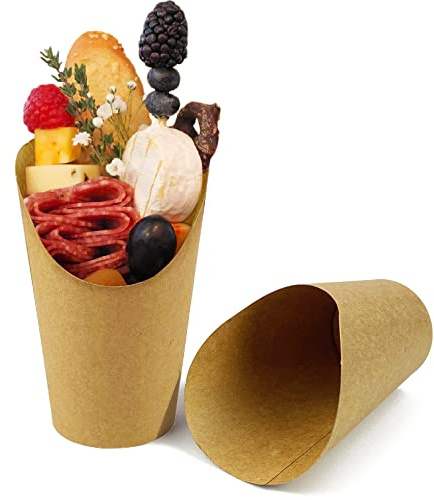CAMKYDE 50 Pcs French Fries Holder, 12oz Disposable Paper French Fry Cups Charcuterie Cups for all Occasions (12oz)