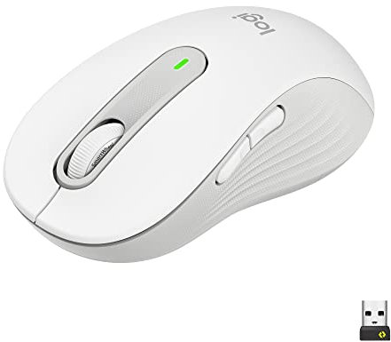 Logitech Signature M650 L Full Size Wireless Mouse - for Large Sized Hands, 2-Year Battery, Silent Clicks, Customizable Side Buttons, Bluetooth, for PC/Mac/Multi-Device/Chromebook - Off White