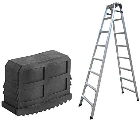 Headerbs Ladder Feet, 2Pcs/Pair Rubber Non Slip Replacement Step Ladder Feet Foot Mat Cushion Sole Black for 57 x 21mm Inner Size Aluminum Ladder