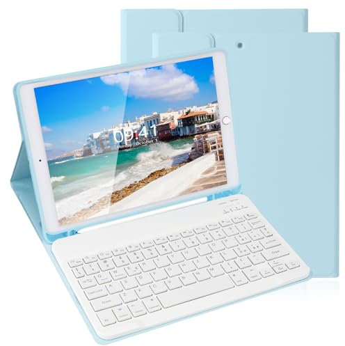 LAMA 10,2 e 10,5 Pollici Custodia per Tastiera iPad, Italiano QWERTY Tastiera Wireless per iPad da 10,2 e 10,5 Pollici(9a 2021/8a 2020/7a Generazione 2019, iPad Air 3 2019,iPad Pro 2017)