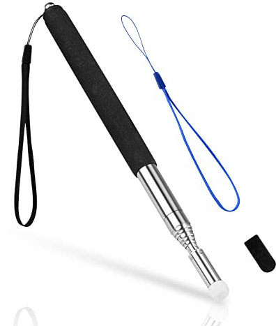 Vicloon Zeigestab Ausziehbar,1m Ausziehbar Teleskopstab mit 2 Lanyard, für Lehrer Whiteboard Tafel Zeiger für Präsentationen, Formate, Seminare -Schwarz