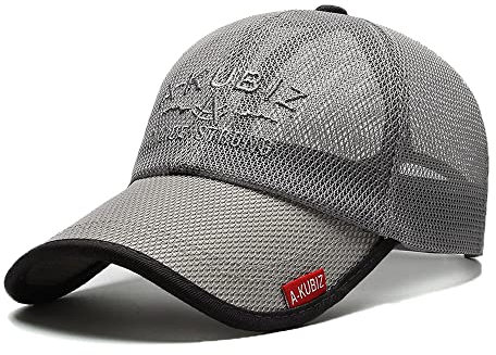 YAMEE Sommer Mesh Baseball Cap für Männer Frauen Trucker Mesh Hut Baseball Hüte Outdoor Sport Laufmütze, 202246*Grau, One size