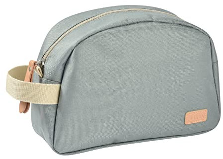 BÉABA, Trousse de toilette Bebe, Trousse de Soin bebe, Sac Geneve, Tissu Impermeable, 2 poches intérieures, Vert sauge