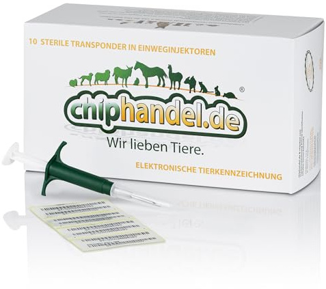 chiphandel.de Wir lieben Tiere. 10 x RFID Tierchip - mit internationalen Herstellercode 941 ICAR Zertifiziert mit aufeinander folgenden Chipnummern