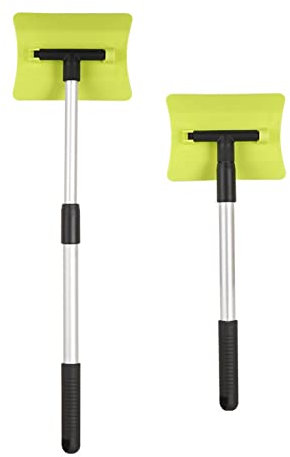 XAMIO Einziehbare Auto-Schneeschaufel,Schneeschieber Mit 180° Verstellbarem Schaufelkopf, Eiskratzer Car Windshied Schneekratzer Enteisungswerkzeuge (Color : GrüN)