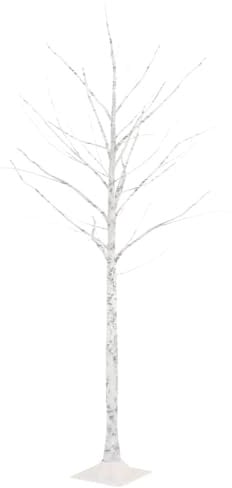 vidaXL LED Birke Warmweiß 96 LEDs Beleuchtet Birkenbaum Lichterbaum Leuchtbaum Weihnachtsdeko Beleuchtung Dekobaum Kunstbaum 180cm