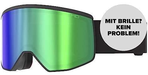 ATOMIC FOUR PRO HD Skibrille - All Black - Skibrillen mit kontrastreichen Farben - Hochwertig verspiegelte Snowboardbrille - Brille mit Live Fit Rahmen - Skibrille für Brillenträger