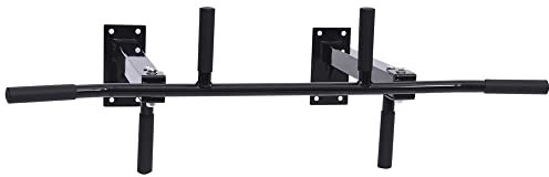 HOMCOM Barra de Dominadas en Techo Barra para Dominadas de Acero Barra de Tracción para Entrenamiento en Casa Hogar Carga Máx. 150 kg 105,5x28x49 cm Negro