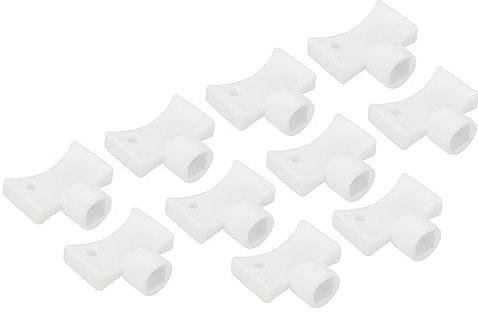 PATIKIL Radiator Valve Keys, 10 Pack Plastic Square Socket Hole Vent Air Valve Key Wrench Plumbing Bleeder Tool for Radiator Heater and Faucet, White