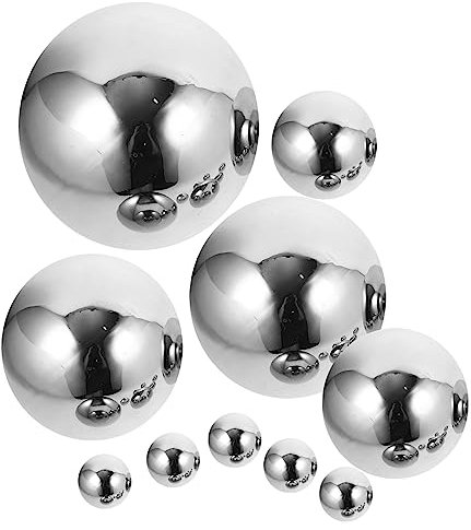Gogogmee 10pièces Boules Réfléchissantes Acier Inoxydable Lot de Boules Décoratives Flottantes pour Jardin Piscine Et Patio Accessoires De Décoration Extérieur avec Effets Miroir