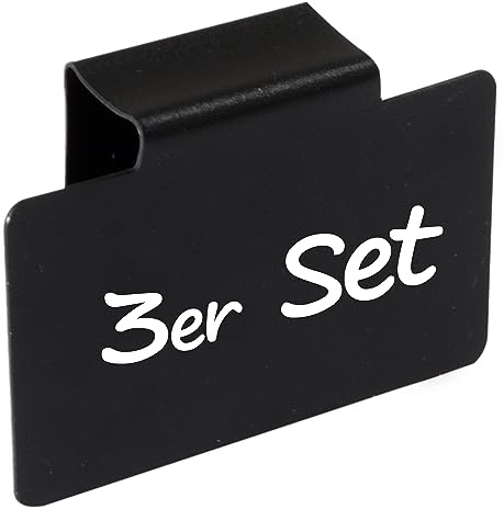 3 Etikettenhalter PVC Schwarz 4x7cm Beschriftungsclip Regal 1,5cm Einhängen