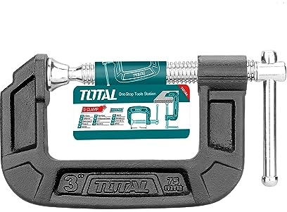 TOTAL - Tornillo de Apriete, Medida 75 mm, Óptimo para Trabajos de Carpintería, Sujeta Piezas Para un Fácil Manejo, Rosca en Forma de T, Acero Maleable