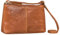 ROYALZ 'Missouri' Elegante Kleine Schultertasche Damen Leder Vintage Umhängetasche Mini Damenhandtasche Crossbody Bag, Farbe:Texas Braun