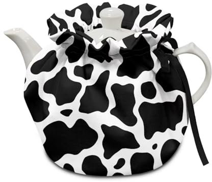 Poceacles Cow Spots Print Tea Cosy for Teapot Dust Cover for Teapots Tea Cozy Insulated Washable Kettle Cover for Coffee Pot Decorations for Kitchen Table Top Both Side Can Be Used