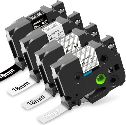 MarkField Kompatibel Schriftband Ersatz für Brother P-Touch BänderTZ TZe-141 145 241 345 18mm 0,7 Laminated Bunt Etikettenband für PT-550 900 D400 D450 D600 P700 P710B P910BT 2430PC,4 Pack