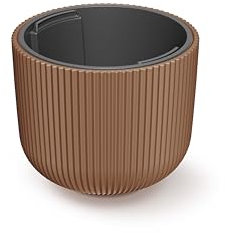 Happy Flower Blumentopf Modell Nr. PRX004 Größe 24 cm Pflanzkübel aus Kunststoff inkl. Einsatz, Runde Form, Übertöpf (Rustikaler Ziegelstein, ⌀ 23,9 cm, H 19,7 cm)
