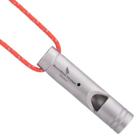 iBasingo Titan Pfeifen Outdoor Camping Wandern Jagd Klettern Notfall Überleben Laute Pfeife Trainer Training Sport Schlüsselanhänger Signalpfeifen mit Schlüsselband 1 Pack Ti9018O