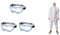 3M Fahrenheit Schutzbrille 71360-00012 & 4515 Schutzanzug, Typ 5/6, Größe L, Weiß
