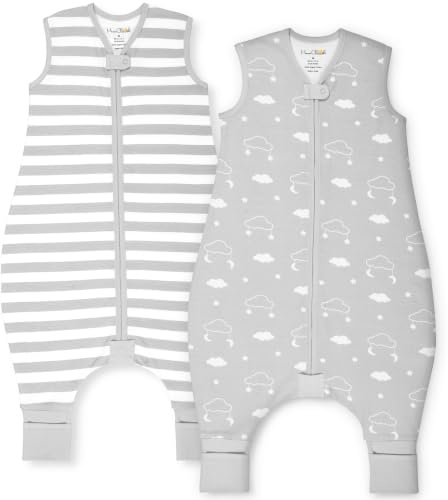 Mama Cheetah Toddler Sleep Sack with Feet 4T-5T, 1.0 TOG Organic Cotton Baby Wearable Blankets with Legs, Baby Sleeping Bag for Walkers, Early Walker X-Large