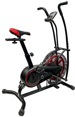 Leiv Air Bike - Fitnessrad zur Förderung v. Gesundheit und Fitness, idealer Hometrainer mit Trainingscomputer, Pulssensoren, 8-Fach einstellbarem Widerstand, Crosstrainer, Heimtrainer