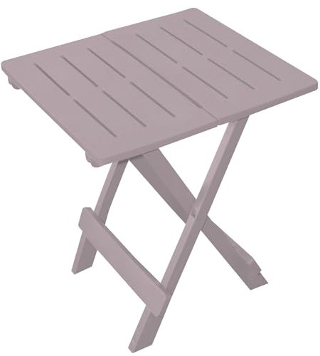 Klapptisch aus Kunststoff, wetterfest - Campingtisch Kunststoff - Campingtisch klappbar - Campingtisch faltbar - Falttisch - Kleiner Campingstisch faltbar - Beistelltisch klappbar Farbe Taupe