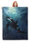 Orca-Decke, Geschenke für Erwachsene und Kinder, weich, warm, leicht, gemütlich, Plüsch, Meeres-, Ozean-Tier-Thema, Überwurf, Decken für Schlafzimmer, Wohnzimmer, Sofa, Heimdekoration, 203,2 x 152,4