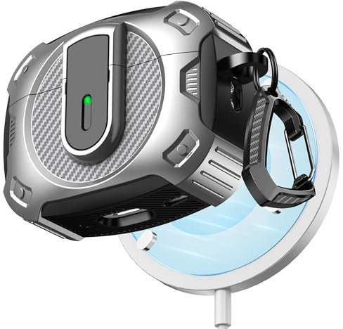 RFUNGUANGO Compatibile con AirPods Pro 2/1 Custodia Protettiva (2023/2022/2019) con Kit di Pulizia, Nuova Custodia Protettiva a Tema Spaziale 2024, Compatibile con MagSafe,Cosmo-Argento