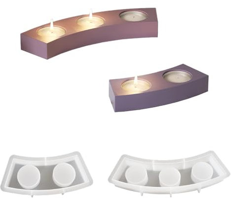 Lot de 2 moules en silicone pour bougies chauffe-plat, avec 2 trous et 3 trous pour bougies chauffe-plat
