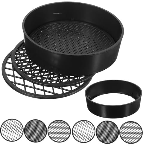 Milisten 6 Juegos de Suelo rugerizado Filtro Arena cribas de Arena colador de Suelo de jardín Rejilla de Grava Tierra colador de Suelo Manual Herramienta de jardinería el plastico