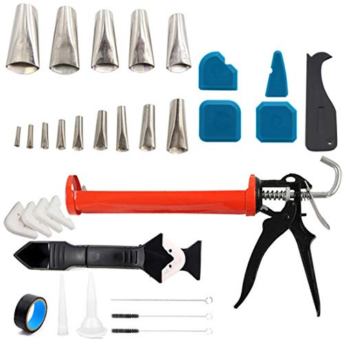 Skelett-Kartuschenpistole, Kartuschendüsen-Applikator-Finishing-Tool-Kit, 310-ml-Tube Silikon, Kartuschenwerkzeug-Set für Klebedichtmittelpistole, für Küchen-, Badezimmer- und Fenster