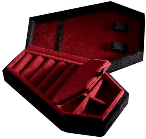 Vobumix Sarg Schmuckschatulle Schmuck Aufbewahrungsbox Ringhalter Halskette Organizer Box Vintage Schmuckkästchen Halloween Ohrringhalter