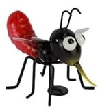 Holzwurm Dekofigur Käfer Biene Katze Maus Schnecke Kuh, Eule aus Metall mit Magnetfuß, Gartenfigur, Metallfigur, Blechfigur (Mücke)