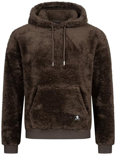 Höhenhorn Bärg Hoodie Teddyfleece Herren Kapuzen Braun Gr. 4XL