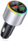Bluetooth FM Transmitter, Bluetooth Car Adapter for Music, Joystick Button and 7-Color LED Backlit, Compatible with Cigarette Lighters，Hands-Free Calling,