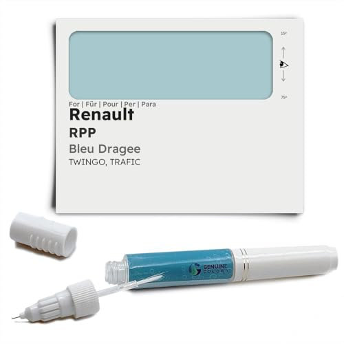 Genuine Colors Stylo de Retouche BLEU DRAGEE RPP pour Renault Argent TWINGO TRAFIC
