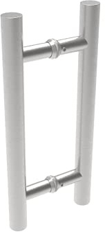 Sellon24® Tirador de 300/400/500 mm para puerta de cristal corredera mango de cristal acero inoxidable V2A mango de barra de cristal 8-12 mm /1 par (GS-304/M1-25-400/S)