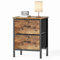 HOMIDEC Bedside Table, Bedside Cabinet with 2 Large Capacity Fabric Storage Drawers, 54.5cm Height Sofa Side Table End Tables Nightstand for Bedroom, Living Room, 42x30cm