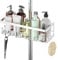 HouseUp Duschablage Ohne Bohren - Duschstangen-aufbewahrungsregal Edelstahl für 18 mm-25 mm Duschstange, Shampoo Halterung für Dusche, Badezimmer Organizer Duschregal (Silber)