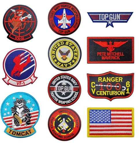 EnixwH 11 Stück Gestickte Aufnäher zum Aufbügeln, Patches zum Aufbügeln, Praktische Selbstklebende Bügelflicken, Multifunktionaler Flicken zum AufbüGeln für Kleidung T-Shirt Jeans Rucksack Mützen