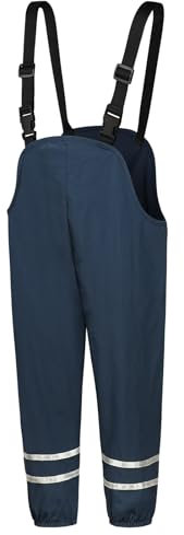 BSBUY Pantaloni da Pioggia Bambino, Bambini Pantaloni Impermeabili Unisex, Tuta Pioggia con Bretelle, Salopette Antipioggia Bambino, Bambino Pantaloni Fango, Antipioggia Antivento Riflettente