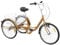 FortyFor 3 Räder Fahrrad, 24 Einstellbare Höhe 6 Geschwindigkeiten Dreirad mit Korb und Manuelle Klingel Gold Tricycle für Erwachsene Senioren ältere Menschen, Mädchen, Jungen, Herren und Damen