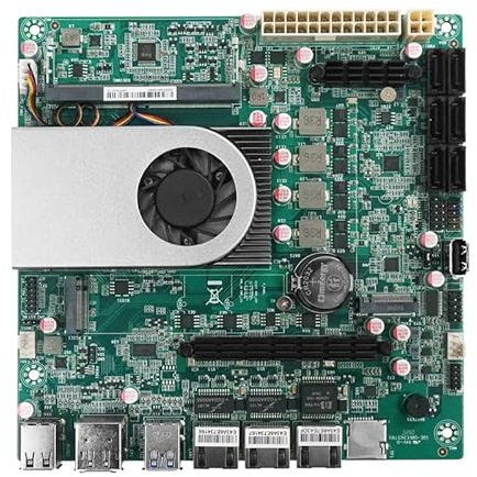 HKUXZR 1 placa base Intel N150 NAS de baja potencia 10G, 2 x i226-V 2.5G 3LAN, 6 bahías, 6 SATA3.0, 2 M.2 NVMe, 1 DDR5 Soft Router Firewall ITX Mainboard
