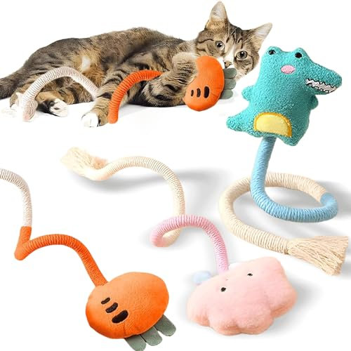 Speedy Panther Katzenspielzeug Kauseil Set, 3 Stück, 60 cm, mit Katzenminze, Zahnreinigung, Interaktives Spielzeug für Hauskatzen