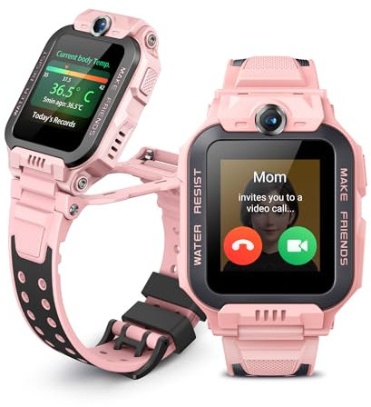 imoo Z7 Watch Phone Kinder-Smartwatch, Smartwatch mit Zwei-Wege-HD-Videoanruffunktion mit Langer Laufzeit, GPS-Uhr für Kinder mit Echtzeit-Positionierung und 14-tägigem Verlauf (Rosa)