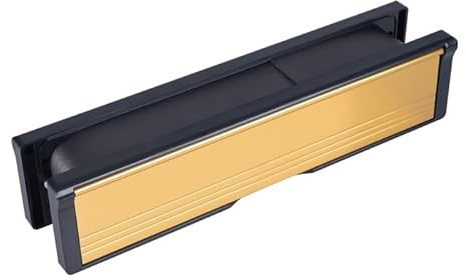 Kooples Hardware Intumescent Letterbox Assemblies Fire Rated Mail Slot Kit Heat Expanding Safety Insert (Polished Gold, 272mm)