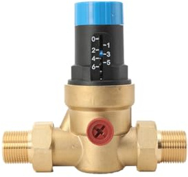 Druckminderer Wasser 3/4 Zoll Außengewinde DN20 Wasserdruckminderer Mit Mesh Filter, Wasser üBerdruckventil Aus Messing zur Regulierung des Wasserdrucks, 0–6 Bar Einstellbereich, -25–70 °C