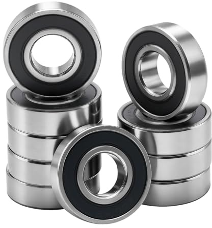 Hoypeyfiy 10 Stück 6001-2RS 12x28x8mm Rillenkugellager, Doppelt gummiabdichtete Präzisionslager aus Stahl, Wartungsset für Maschinen und Motoren