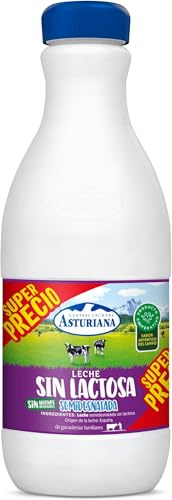 ASTURIANA leche semidesnatada sin lactosa botella 1.5 lt (Paquete de 6)